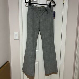 NWT Express Editor 2 Gray Plaid Blue Boot Cut Pants